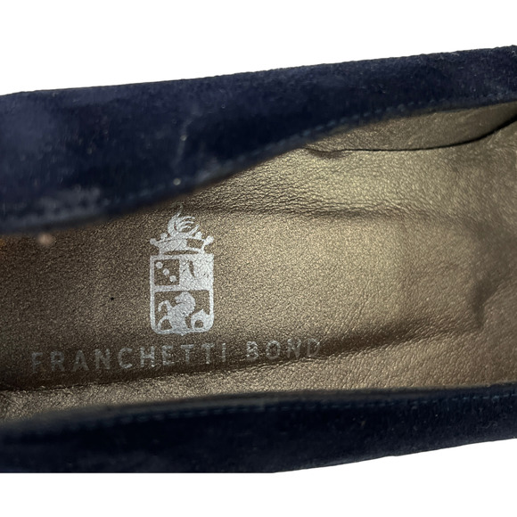 Franchetti Bond Laura Suede Navy Blue Pump Heels Women's Pointed Toe 40.5 US 10 - Picture 9 of 9